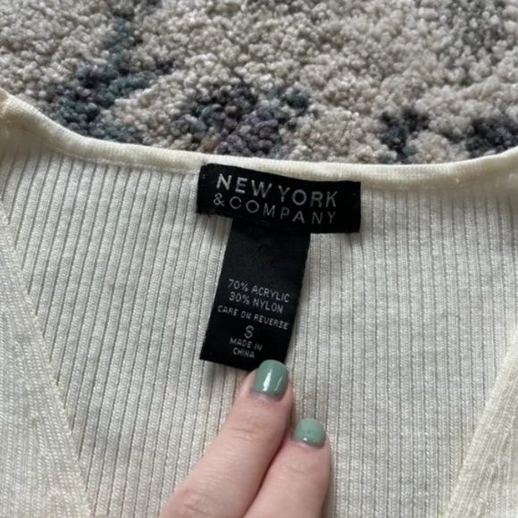 White Ribbed Long Sleeve - Picture 2 of 3